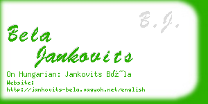 bela jankovits business card
